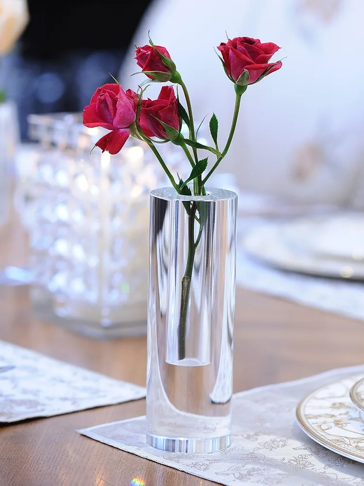 Creative Personalized Crystal Glass Vase Ornaments Flower Vases for Weddings Living Room Home Decoration Accessories