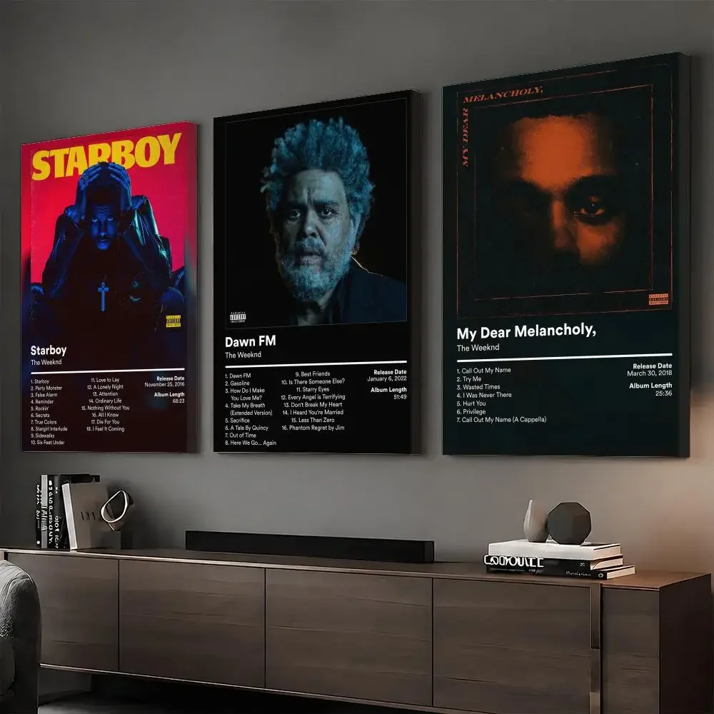 The W-Weeknd Album Cover Rapper Painting Calligraphy HD Canvas Print Poster Wall Art | Optional Frame | Modern Hallway Decor