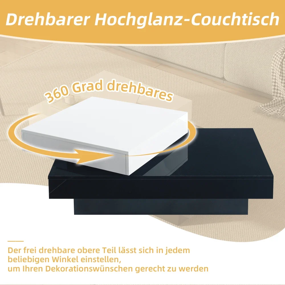 Moderner zylindrischer Couchtisch 360° ° Drehbare Wohnzimmermöbel mit einer Kapazität von 30 kg – Detail 17
