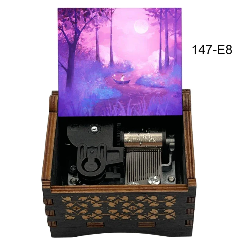 River Flows in You Music Box Mechanic Black Wooden South Korea Famous Piano Guitar Song Best Friend Birthday Family Holiday Gift