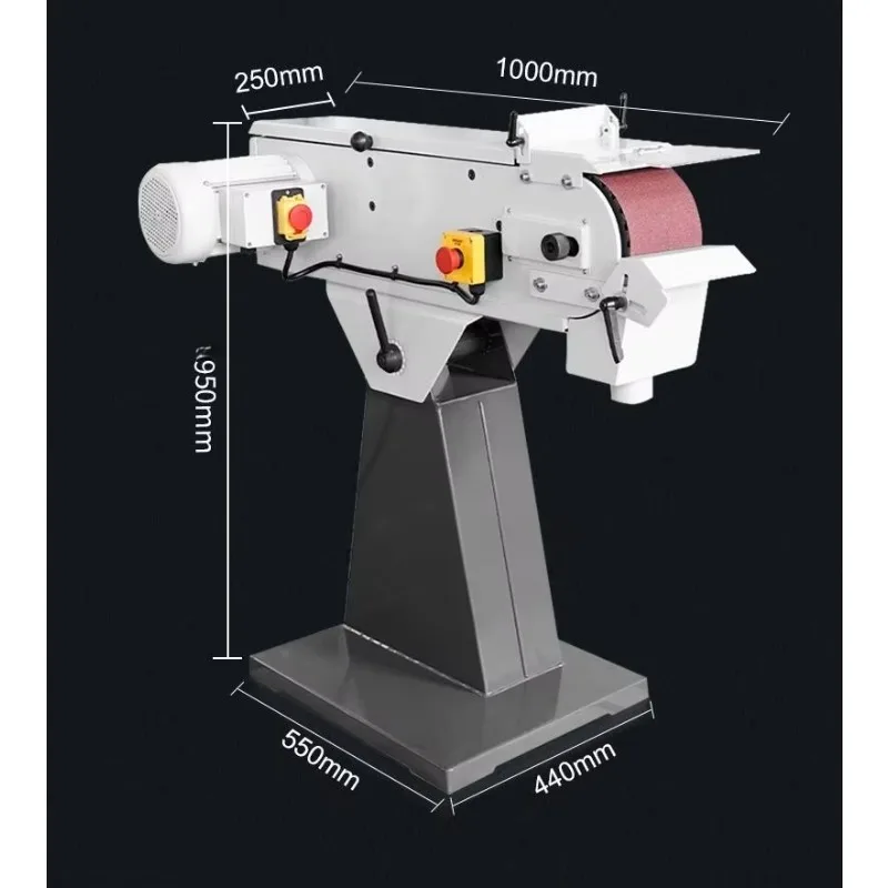 Ponceuse à bande industrielle robuste pour métaux, 3000W, adaptée au traitement du bois