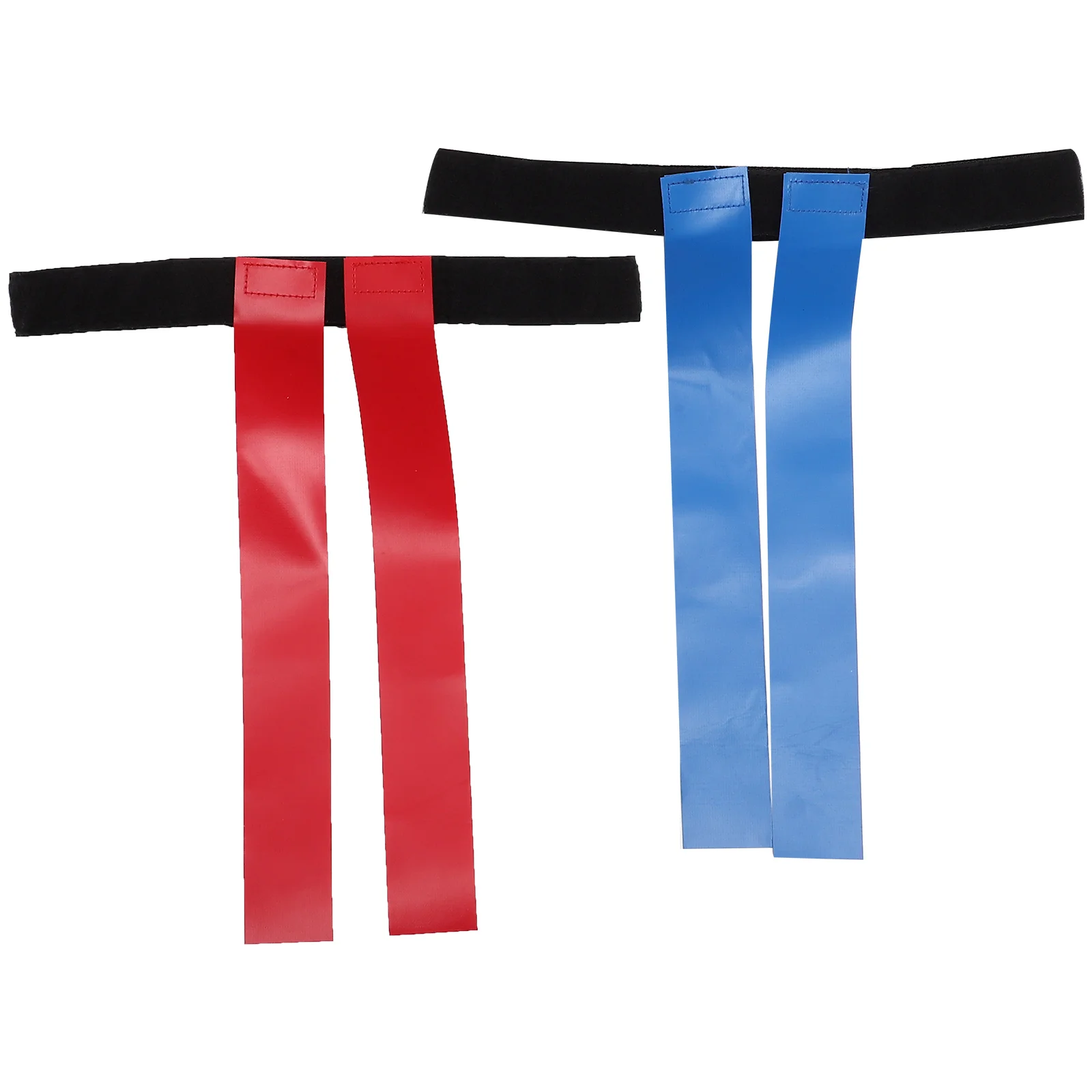 2 Sets Football Flag Belt Adjustable Mini Rugby Waist Flags Outdoor Supplies Supply Red and Blue