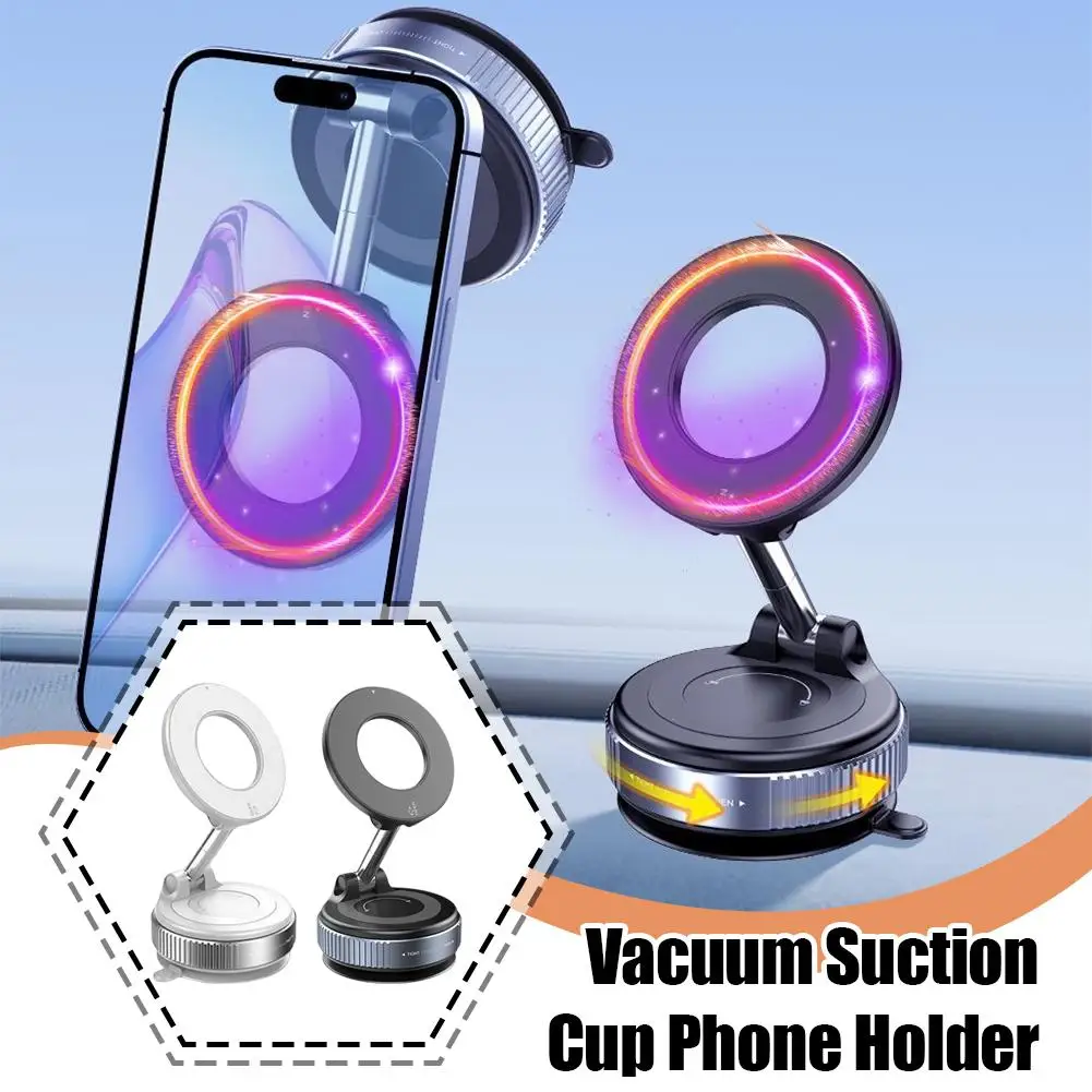 5KG Vacuum Pressure 360° Rotatable Foldable Phone Holder for IphoneMagsafe Car Phone Holder Suction Cup Vacuum Magnetic