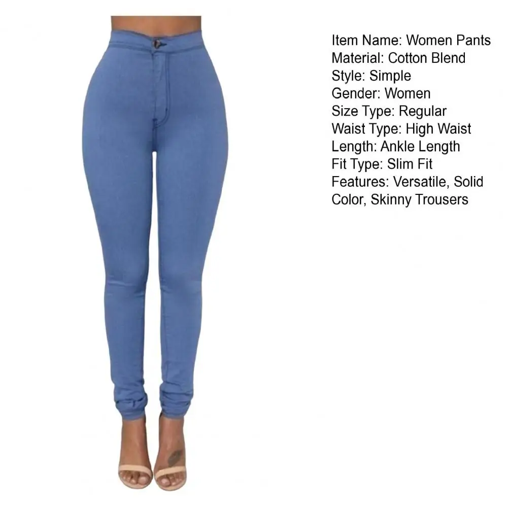 Spring Autumn New Solid Skinny Small Leg Pants Woman White High Waist Jeans Sexy Long Pants Femme Casual Pencil Pants For Office