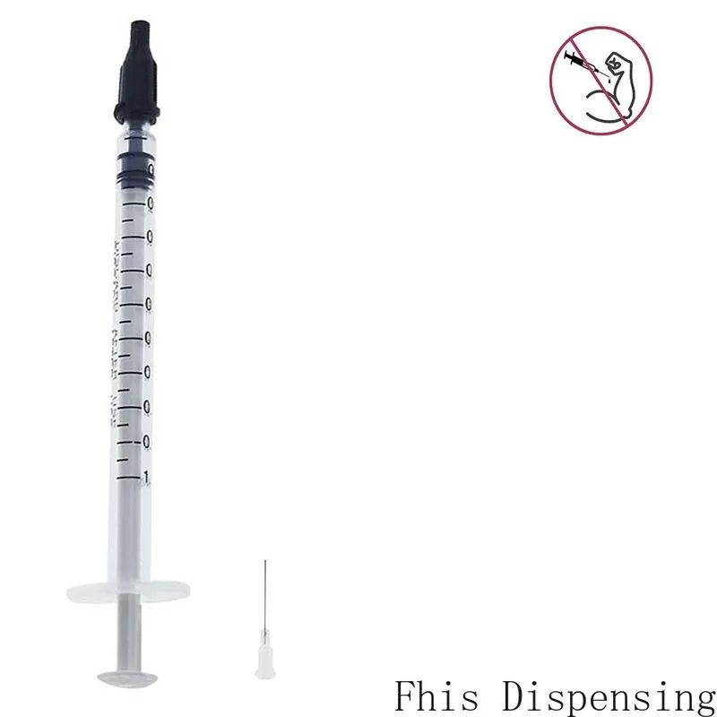 1ml/1cc Syringe Needle+27G 1 Inches Dispensing Needles Sealing Cap Pack of 10