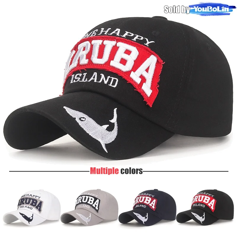 Cotton ARUBA Letters 3D Embroidery Adjustable Baseball Cap Visor Hat Trucker Caps Dad Hats