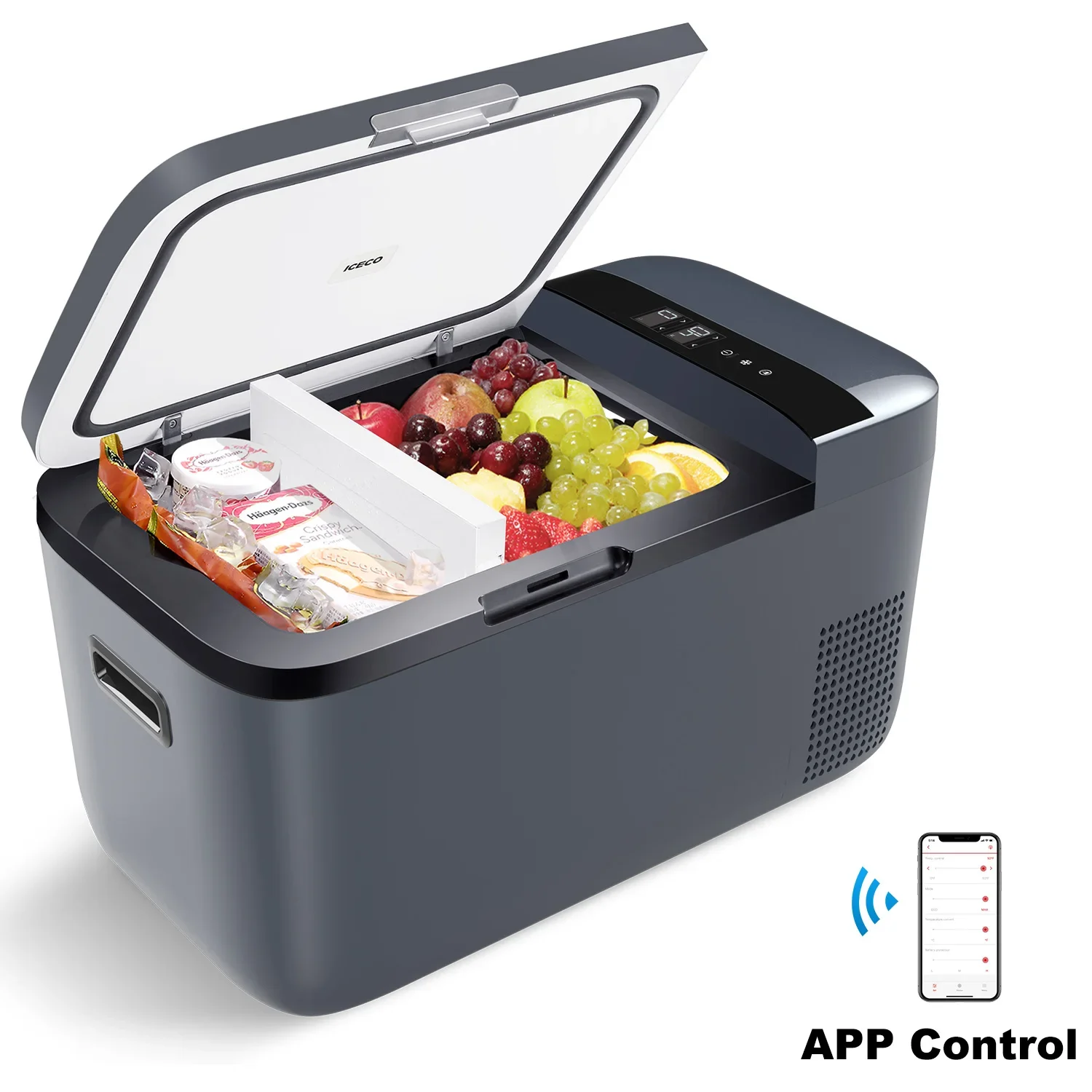 ICECO GO20 Dual Zone Portable Car Refrigerator 12V 24V  rv refrigerator outdoor refrigerator with SECOP compressor