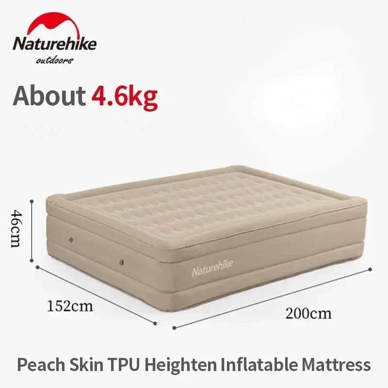 Naturehike Outdoor Camping 45cm Thick TPU Inflatable Pad Portable 2Persons Sleeping Mattress Large Mat Free Give Repair Bag