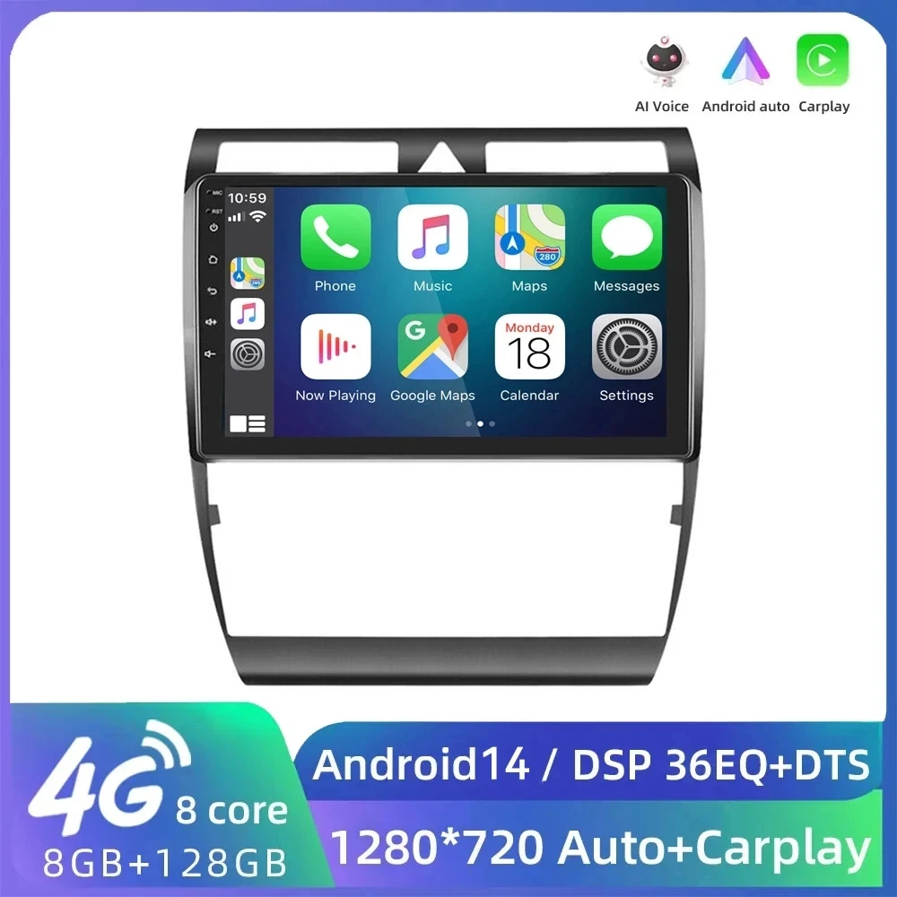 

4G+WiFi Car Radio Wireless Carplay For Audi A6 C5 1997-2004 S6 2 1999 - 2004 RS6 1 2002 -2006 Car Multimedia Video Player Auto
