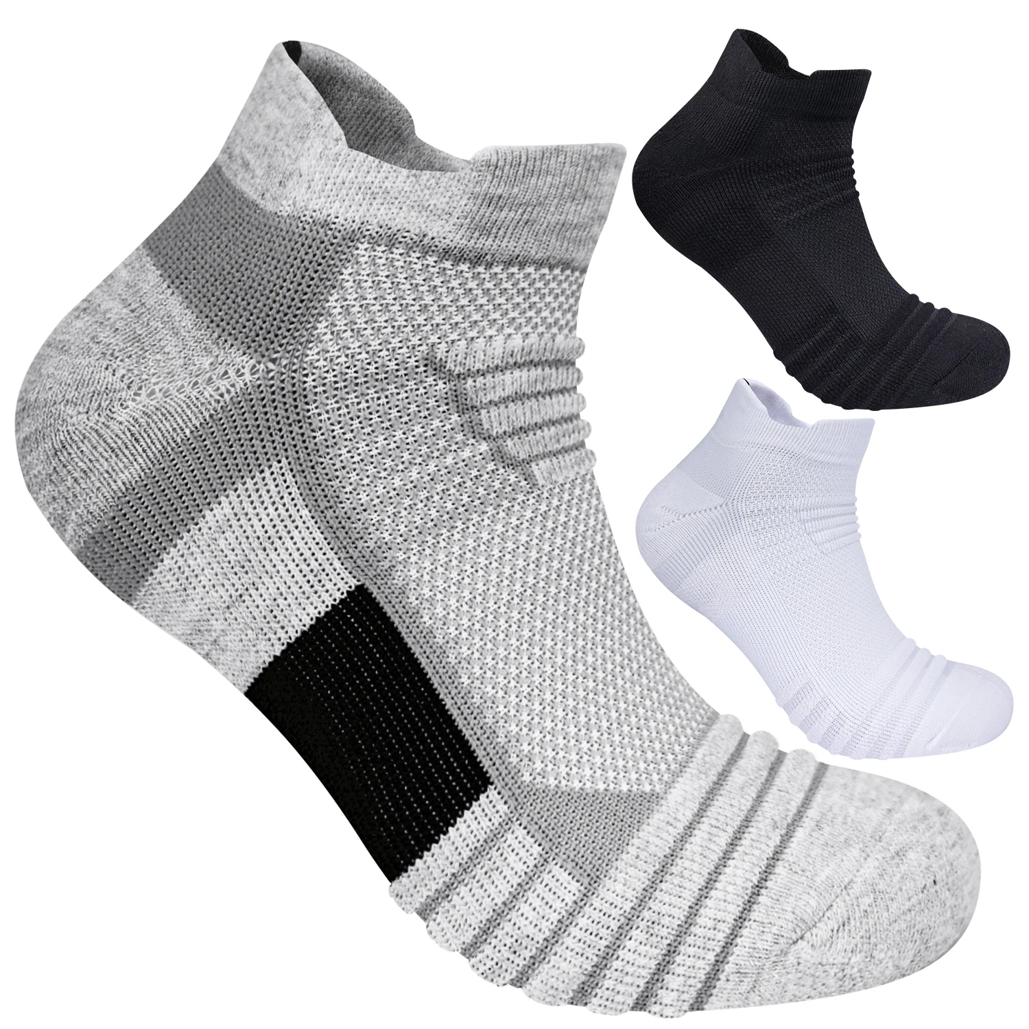 3 Pairs Men Women Sports Socks Low Cut New Style Cushioned Breathable Socks For Running Hiking Cycling Basketball