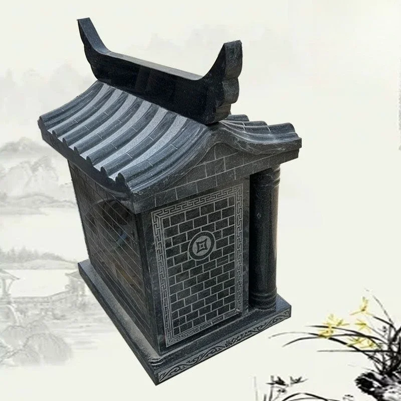 Stone casket outdoor temple offering small temple home ornaments