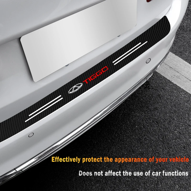 Carbon Fiber Car Rear Trunk Door Bumper Guard Plate Anti-Scratch Protector Sticker for Chery Tiggo 2 3 4 5 6 7 8 3X 5X Pro T11