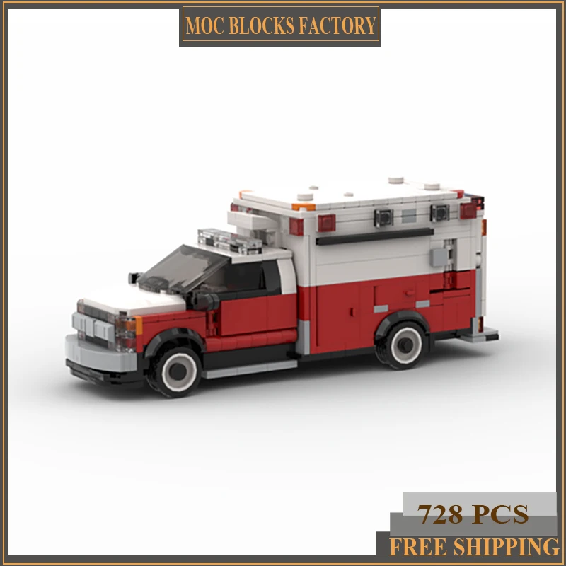 Car Series Moc Building Blocks New York Fire Brigade Ambulance Model Technology Bricks Brand-name Vehicle DIY Toys For Child