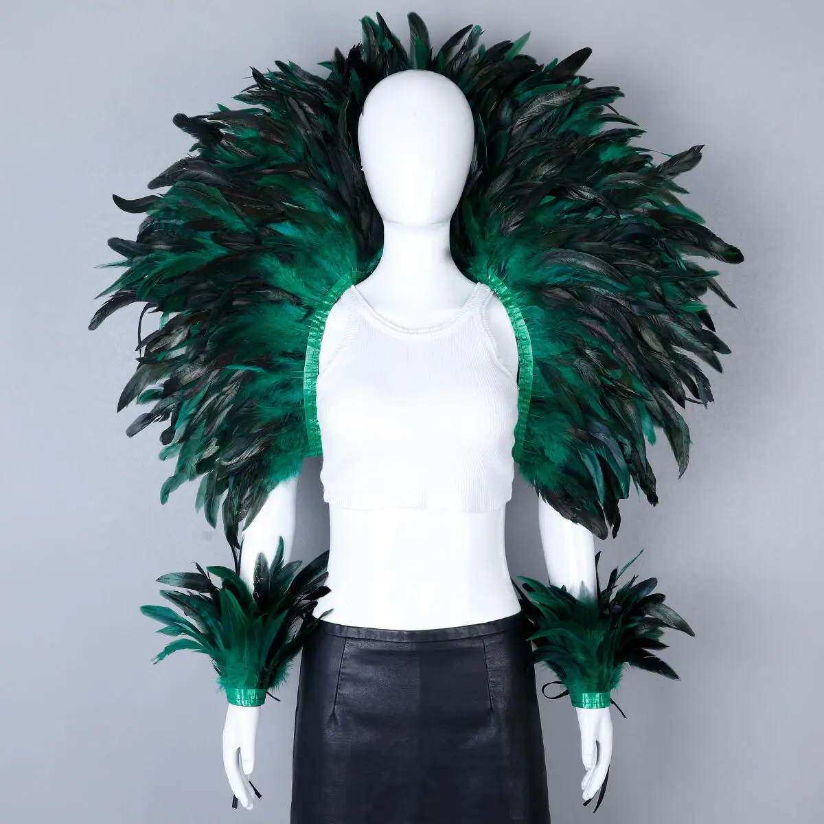 Party Karneval Elegante Damen Schal 2-teiliges Set Cosplay Feder Punk Halloween Masken Ball Feder Punk Karneval Party Set neue – Detail 24