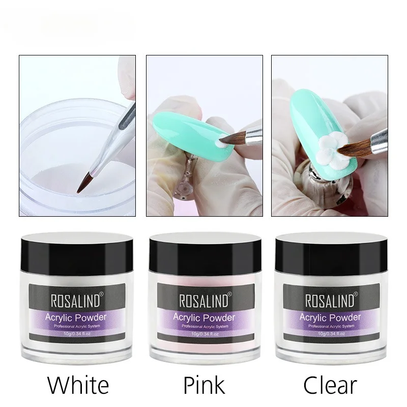 10ML Vingertop Tri Color Optioneel Speciaal Nagelkristalpoeder Uitgebreid Nagelsnijpoeder Kristal Vloeibare Nagelproducten