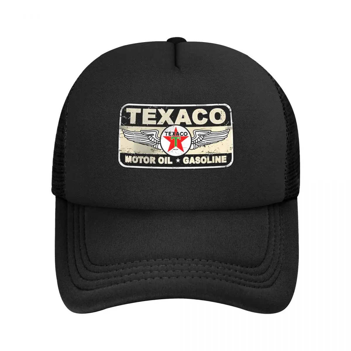 Texacos Vintage Sign Mesh Baseball Caps Adult Hip-Hop Sun Hat Hat Adjustable Polyester Dad Hat Summer Trucker Hats