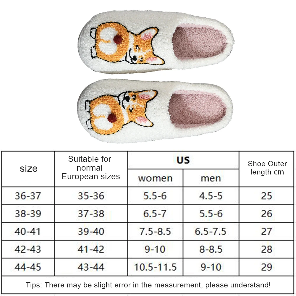 Pantofole per cani in peluche Pantofole per animali dei cartoni animati Scarpe da casa antiscivolo Comode pantofole termiche Corgi per camera da letto interna