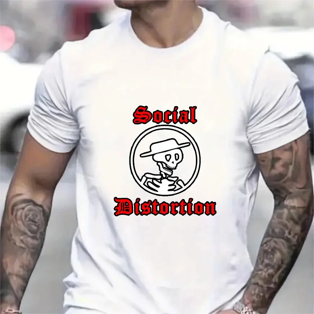 2024 Men Hip-hop T Shirt Summer Brand Vintage Tshirt New Social Distortion Skelly Unisex O-neck Woman Tee Shirts Short Sleeve