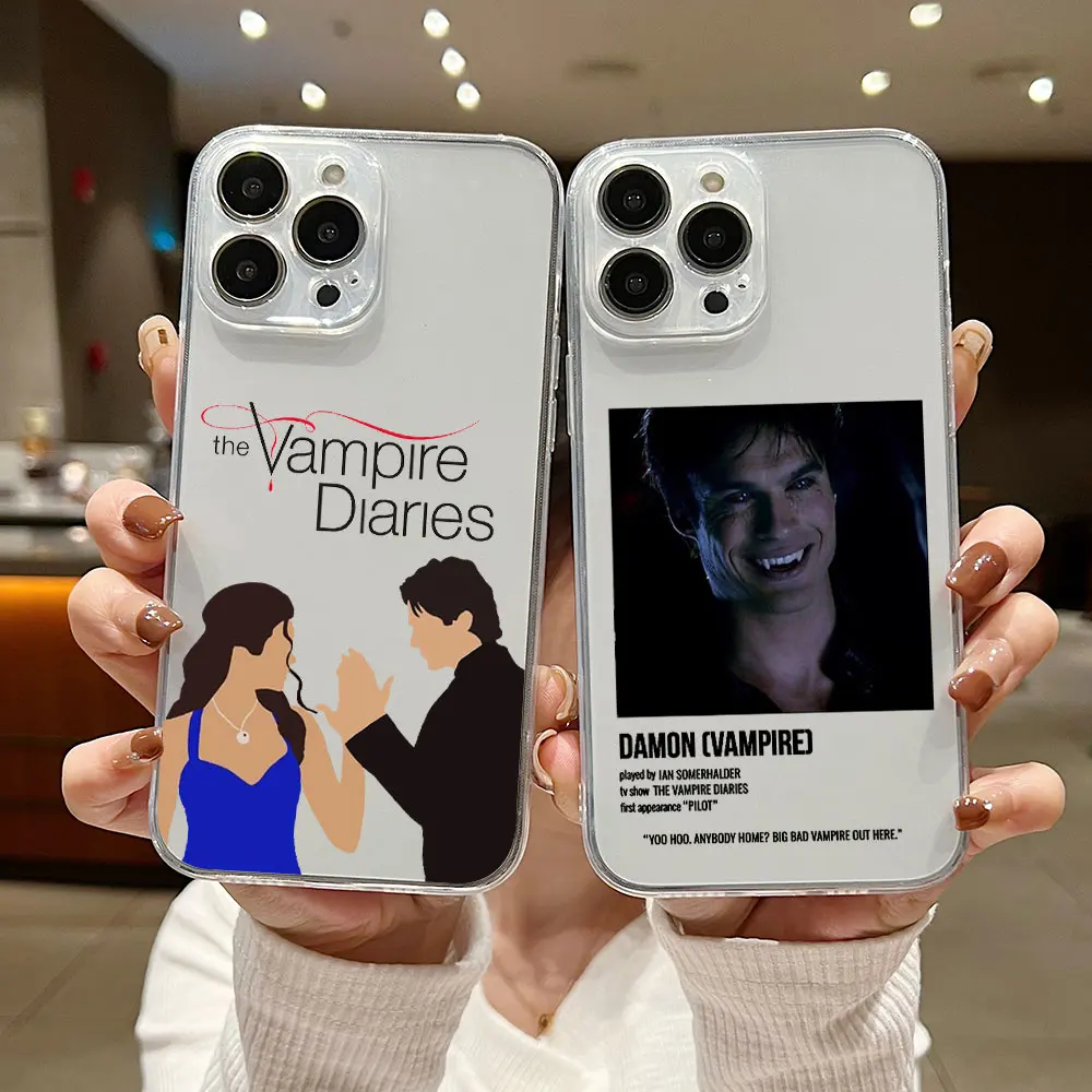 The Vampire Diaries Damon Phone Case For iPhone 15 14 13 12 11 Mini Pro Max X XR XSMax 6S 6 7 8 Plus SE20 Transparent Cover