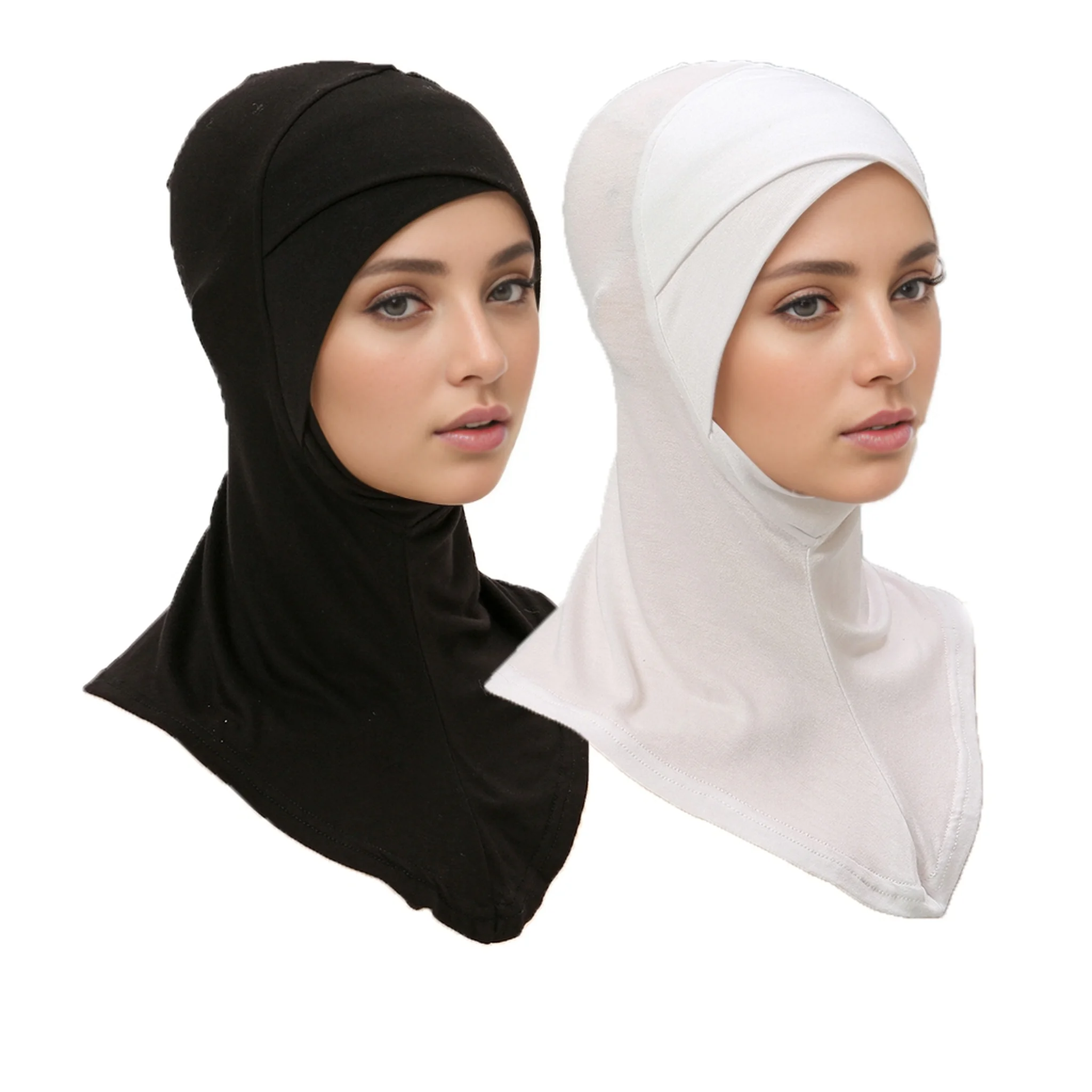 

2pair/Set Solid Color Muslim Headscarf Hijab For Women Spring Summer Hotsale Instant Undercap Outdoor Fashion Hat