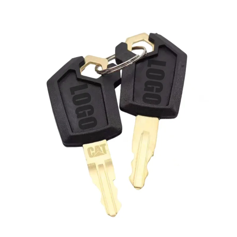 2PCS 5P8500  Key For  Heavy Equipment Ignition Loader Dozer Metal & Plastic Black & Gold