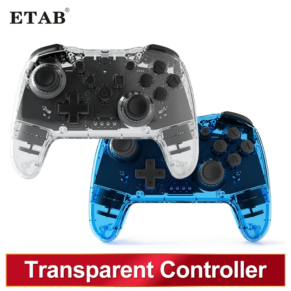 Bluetooth Wireless Transparent Controller For Nintendo Switch PC PS3 Joystick HD dual vibration TURBO 6 Axis Gyroscope Gamepad