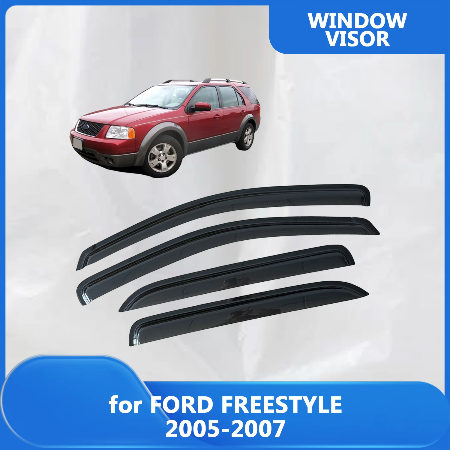 

Window Visor for FORD FREESTYLE 2005 2006 2007 Wind Deflectors Rain Guards Door Visor Vent Shades Rain Outside-Mount Tape On