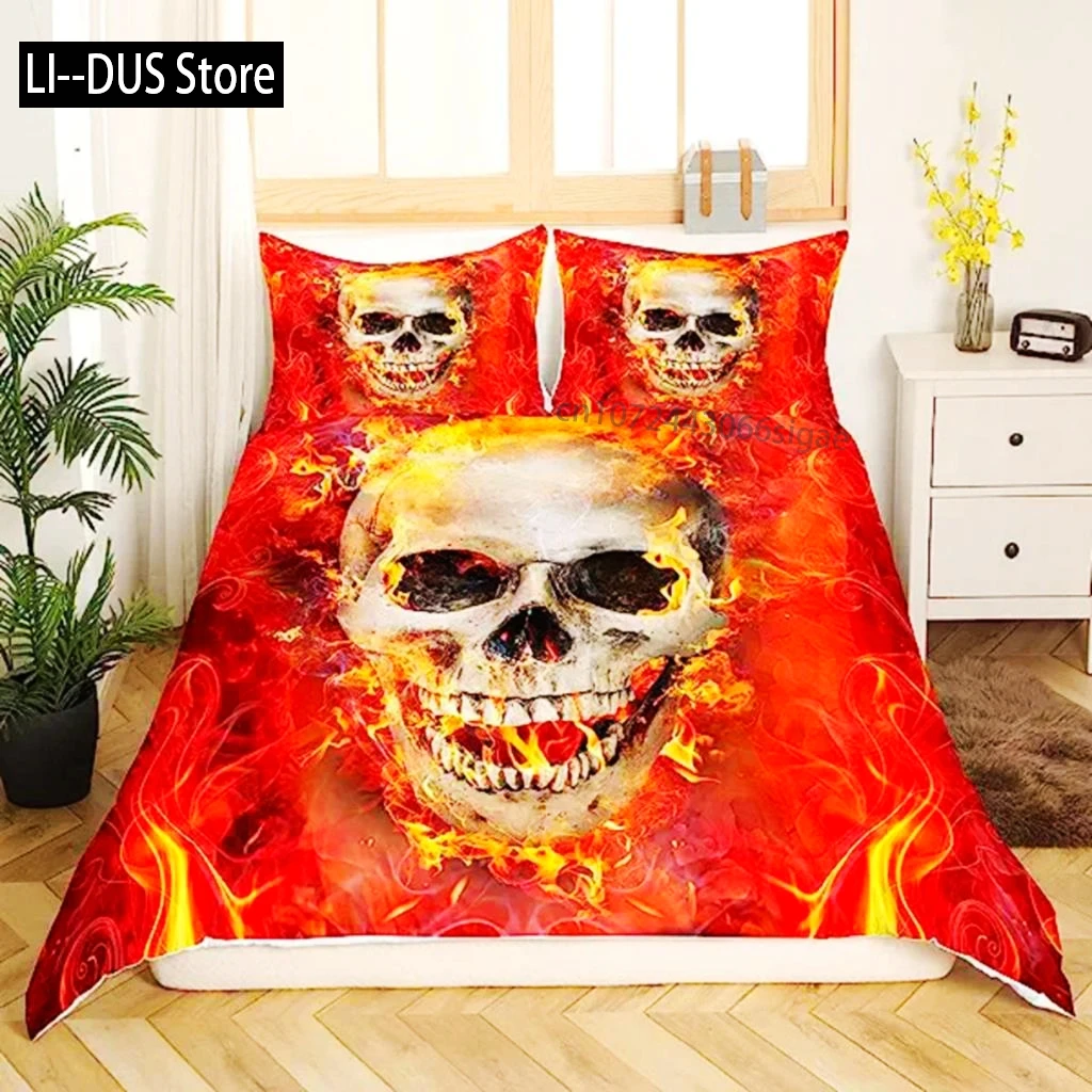 

Sugar Skull Duvet Cover Teen Girl Bedding Set Sugar Skull Decor Bedding Skull Skeleton Roses Floral Print Duvet Cover Decorative