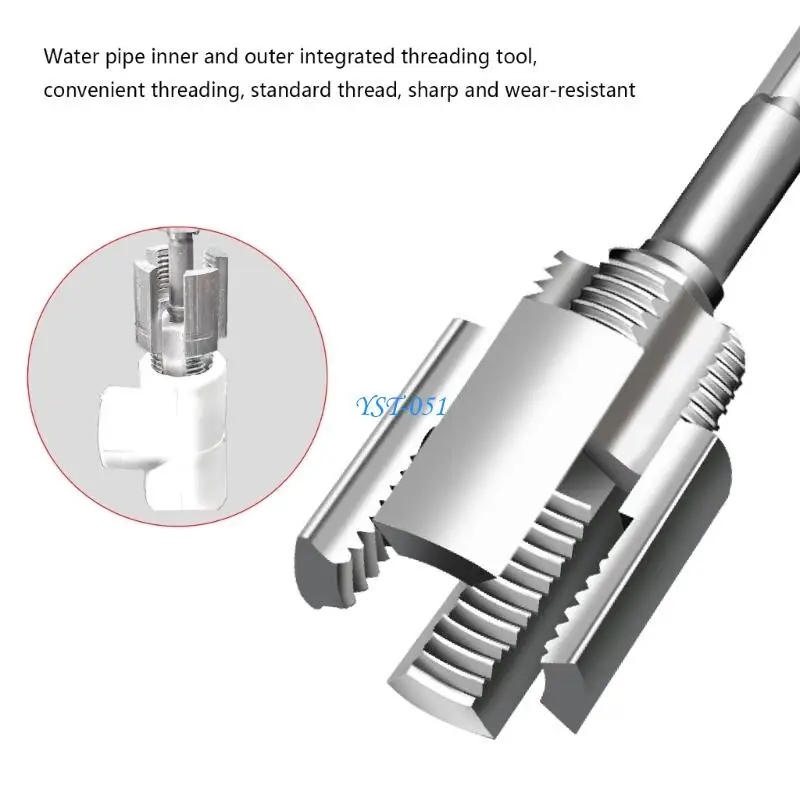 E15A PVC Pipe Threading Tool Set With 3 Size Internal External Threader Drive Rod