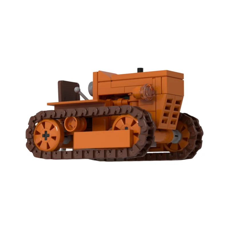 

Vintage Tracked Farm Tractor MOC Building Bricks Model, DIY Assembly Agricultural Vehicle for Collection and Desktop Display