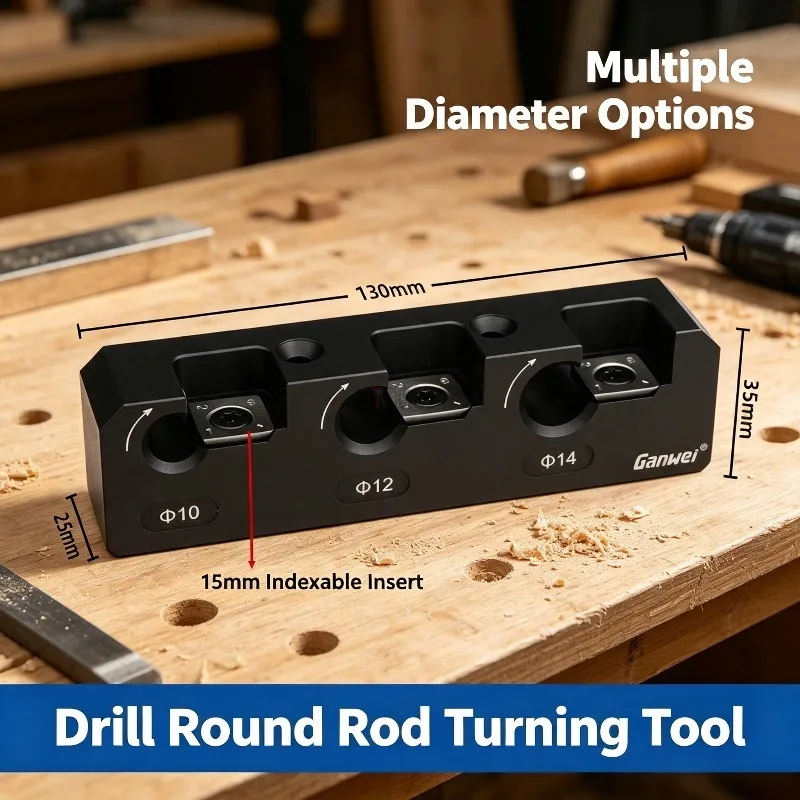 New 8/10/12/14/16/18mm Drill Round Rod Making Jig Convert Square Lumber To Long Round Wood Dowel DIY Woodworking Auxiliary Tool