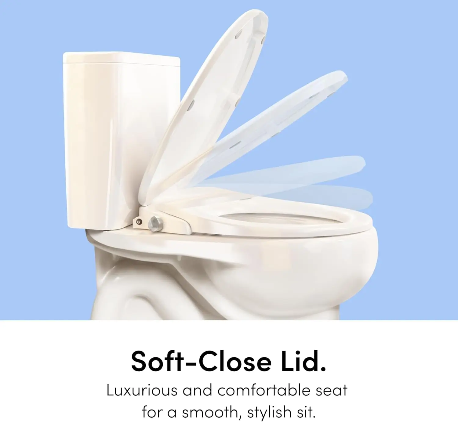 非電動ビデ便座、洗練された丸型デザイン、簡単洗浄のためのクイックリリース、デュオフロー洗浄、ソフトクローズ蓋