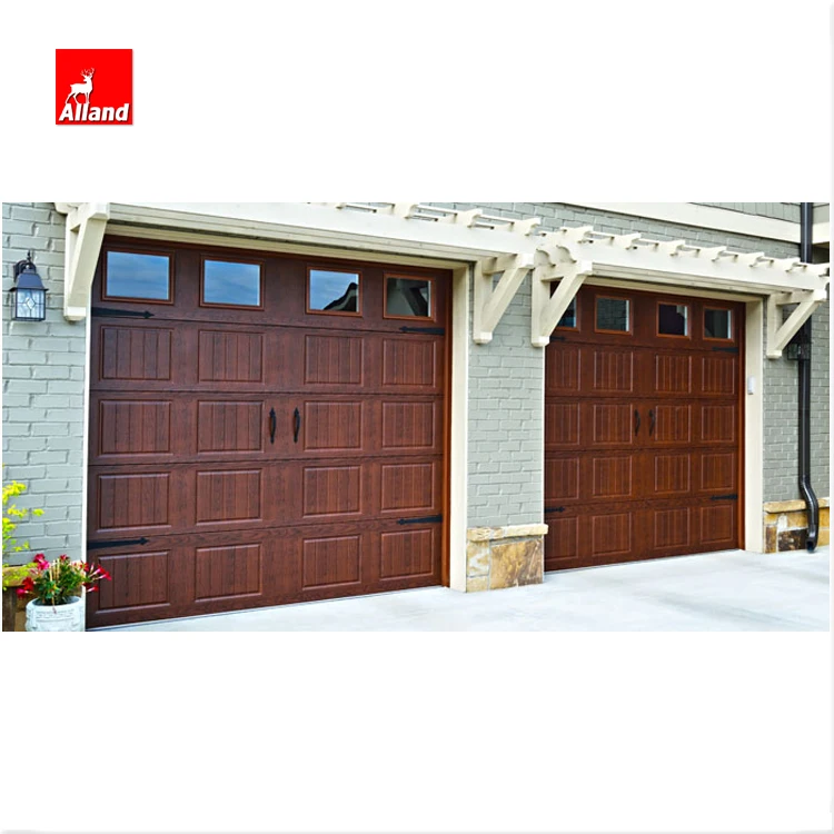 

Factory Direct Sale Made To Size Exterior Wood Modern 1 Set Villa Sound Insulation Wood Overlay Garage Door Customized Size