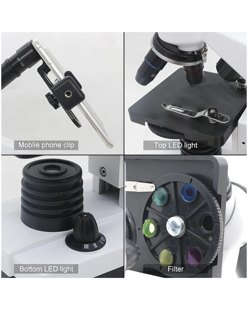 学生生物学顕微鏡,2MP USB電子顕微鏡,デジタル顕微鏡,LEDライト付き50スライド,単眼顕微鏡