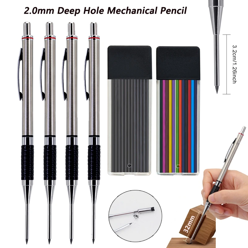 【セール中】新しい深穴木工シャープペンシル、2.0 ミリメートルアンチスリップソフトセットグリップハンドル自動鉛筆エンジニア描画マーキングツール