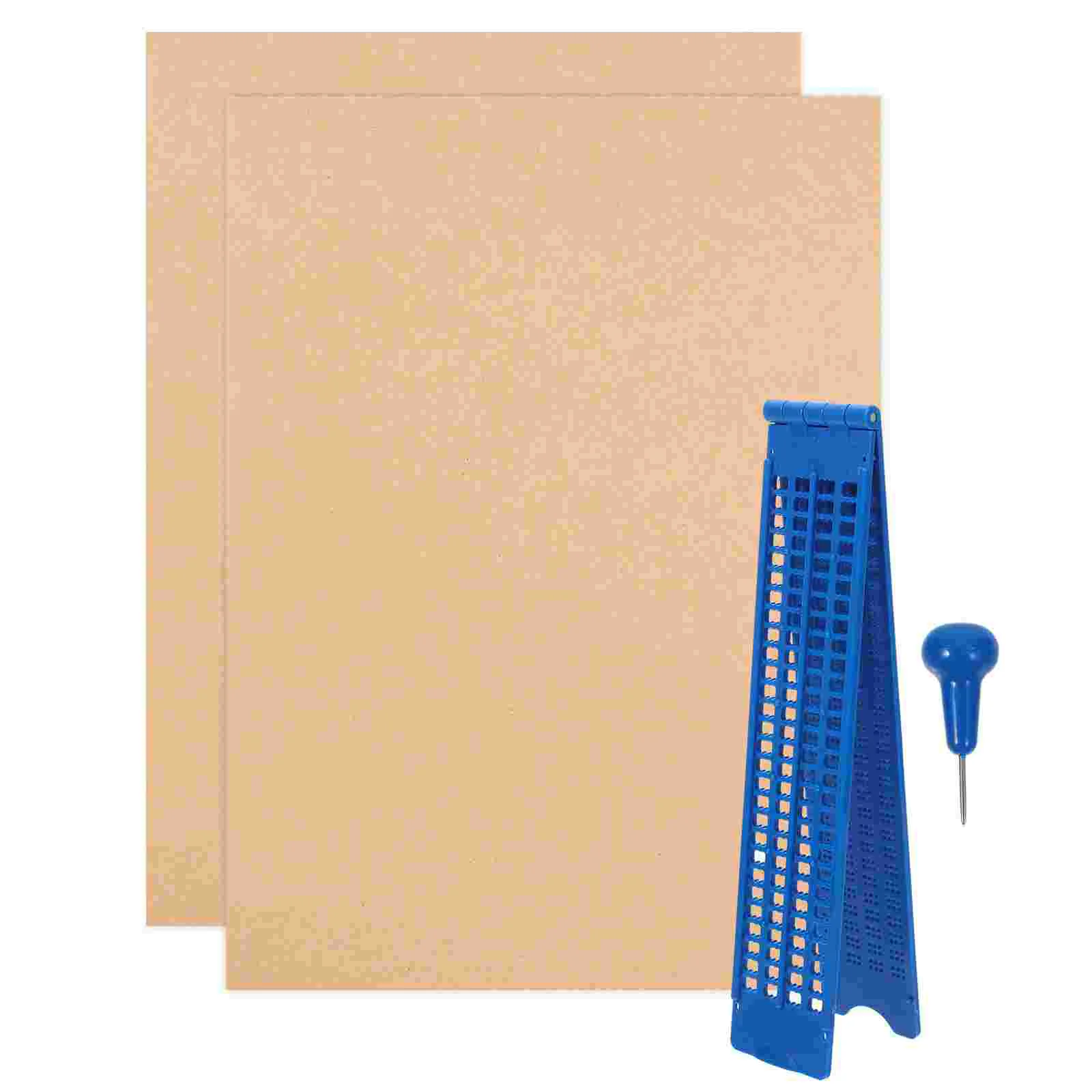 White Board for Kids Braille Blinds Exercise Paper Stylus Kit Plate with Blue Fingerboards Child