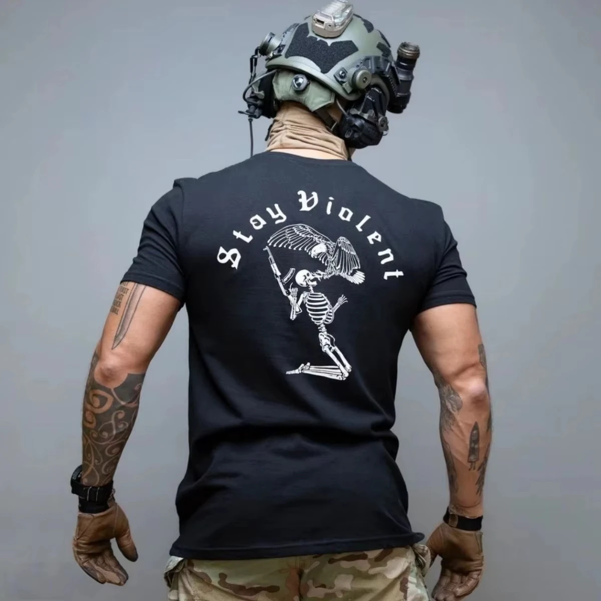 เสื้อยืดลายกราฟิก Skeleton&Eag - Streetwear Brand Slogans บทวิจารณ์และราคา