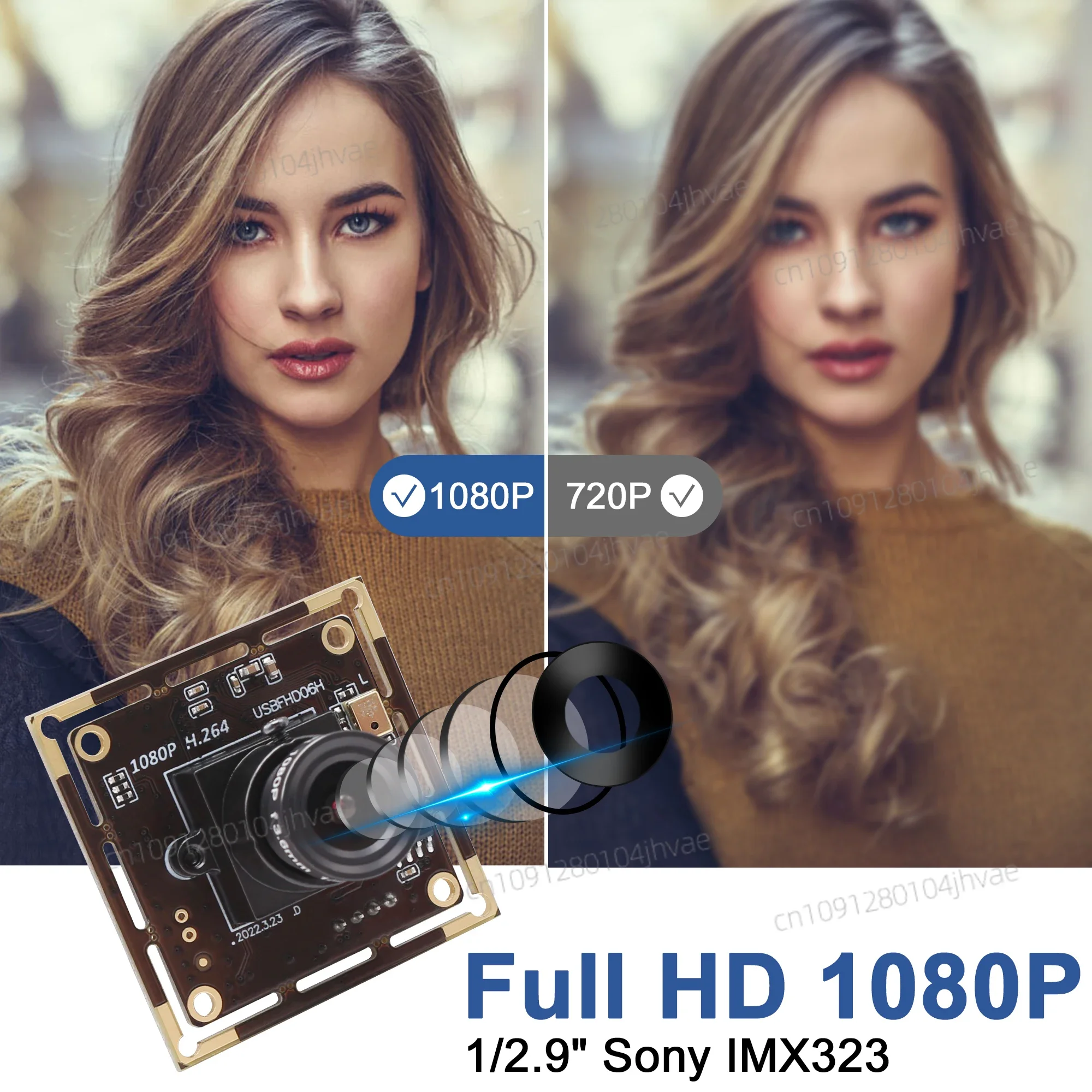 

NEW1080P 2MP H.264 USB Camera Module 0.01lux Low Illumination IMX323 Mini Webcam Board Industrial Lightburn Camera with Micropho