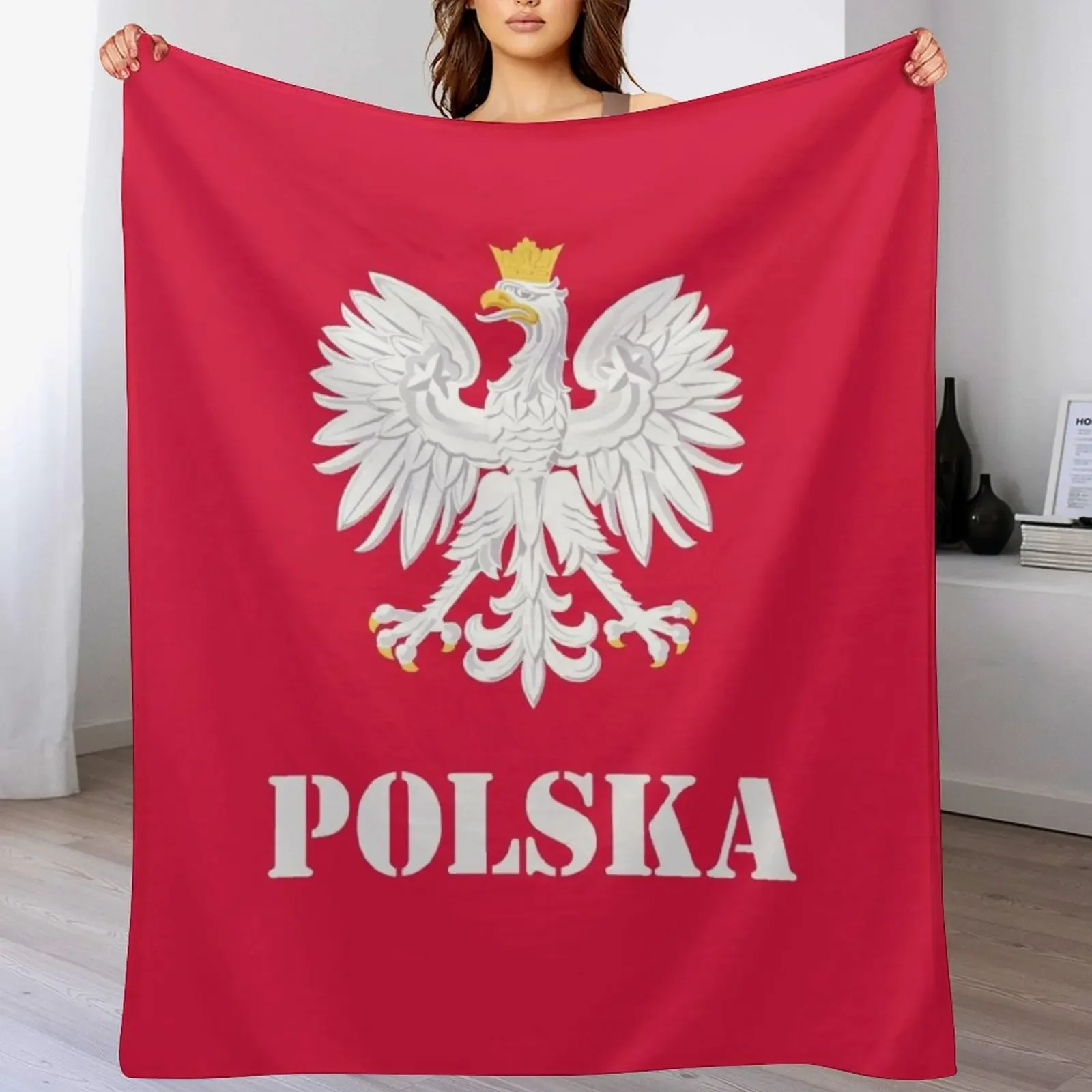 Poland Polish Flag - Polish Eagle Throw Blanket Cozy Throw Blanket Birthday Gift for Him Her