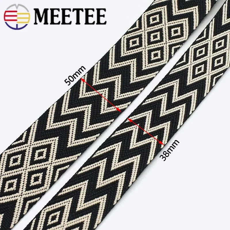 4M 2.2mm Thick 38/50mm Polyester Jacquard Webbing Canvas Ribbon for Strap Belt Tape Bag Backpack DIY Sewing Biasband Accessories