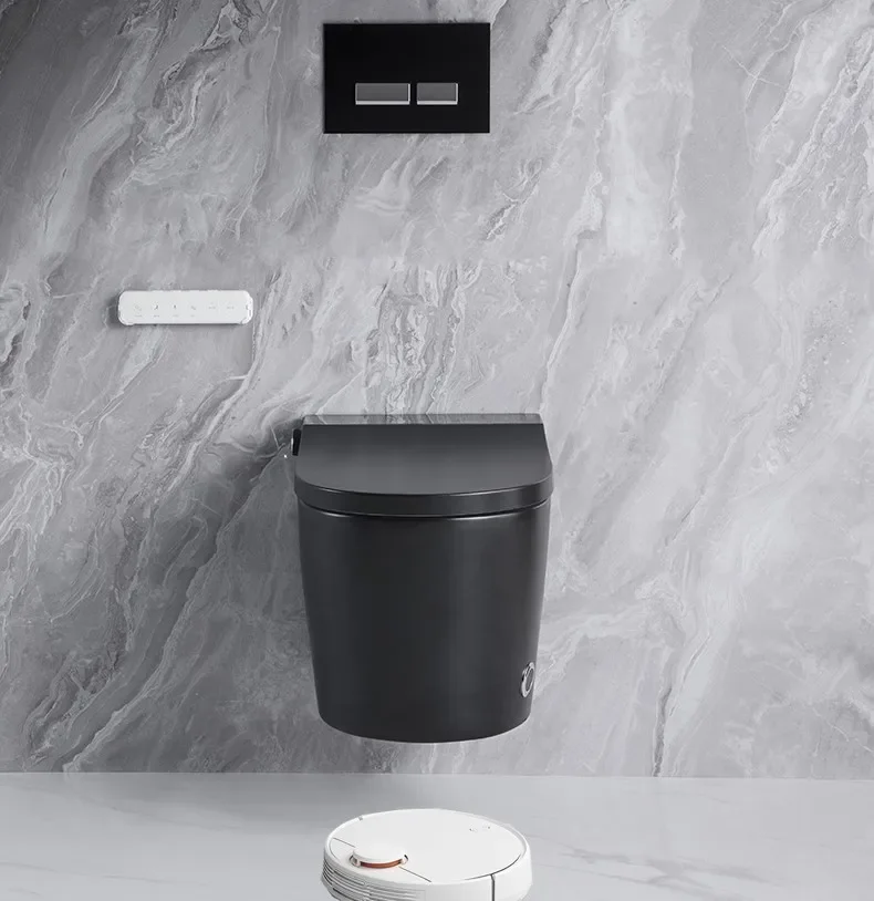 Smart Commode Matt Black Wall Hung Automatic Sensor Washer Seats Wall Mounted Intelligent Wc Bidet Toilet