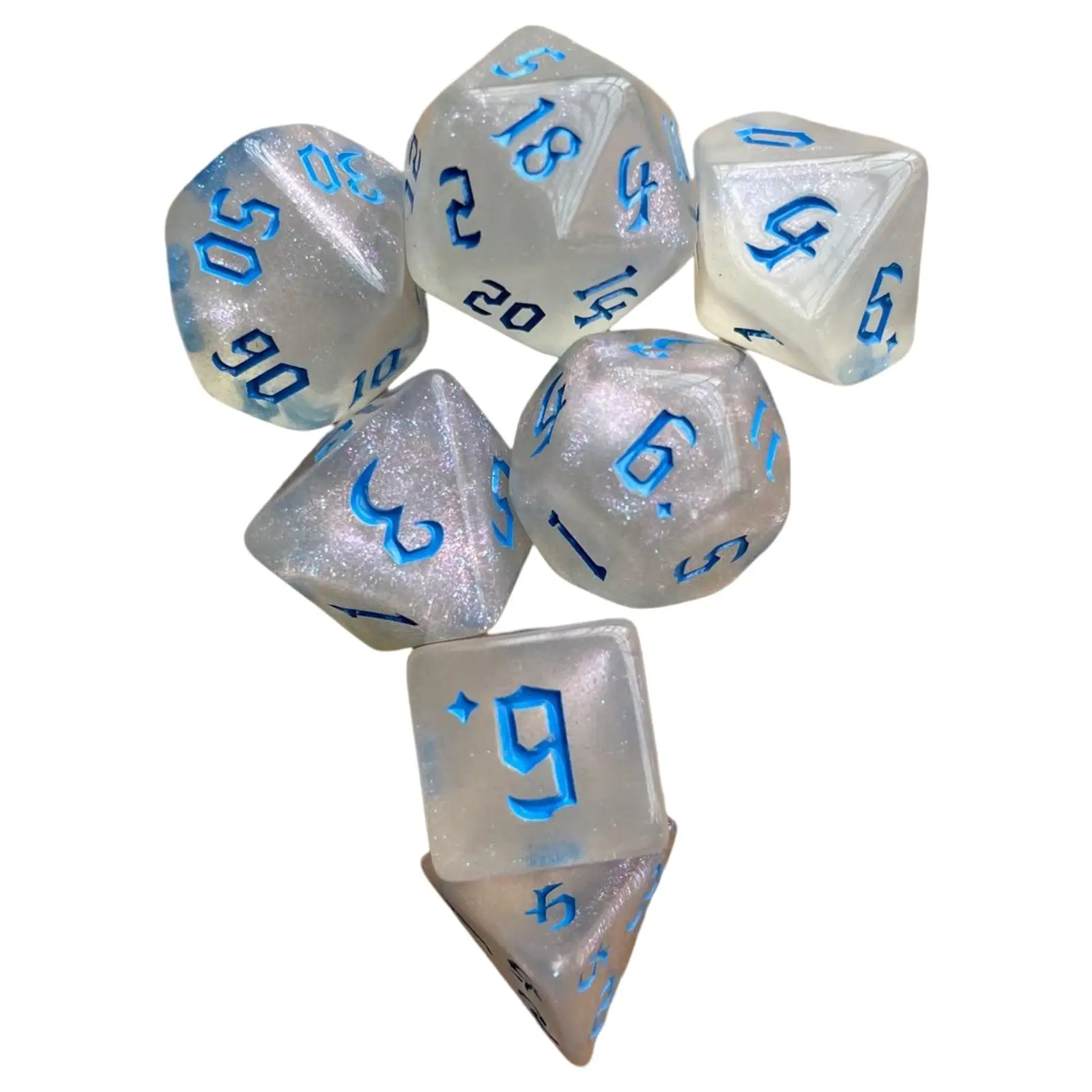 Multipurpose Acrylic Game Dices Set Colorful Polyhedral Puzzle Games for Children Table Games Activities