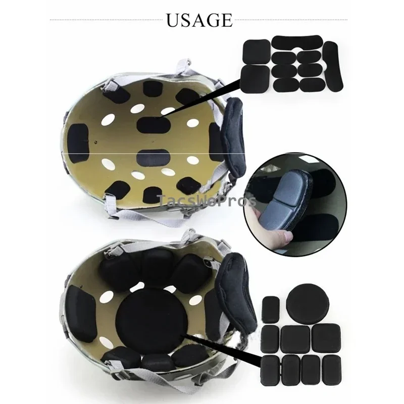 Outdoor Hunting Helmet Sponge Pad Tactical Fast Helmet 19 PCS Pads Shooting Helmets Comfortable Soft Cushion Pads Set