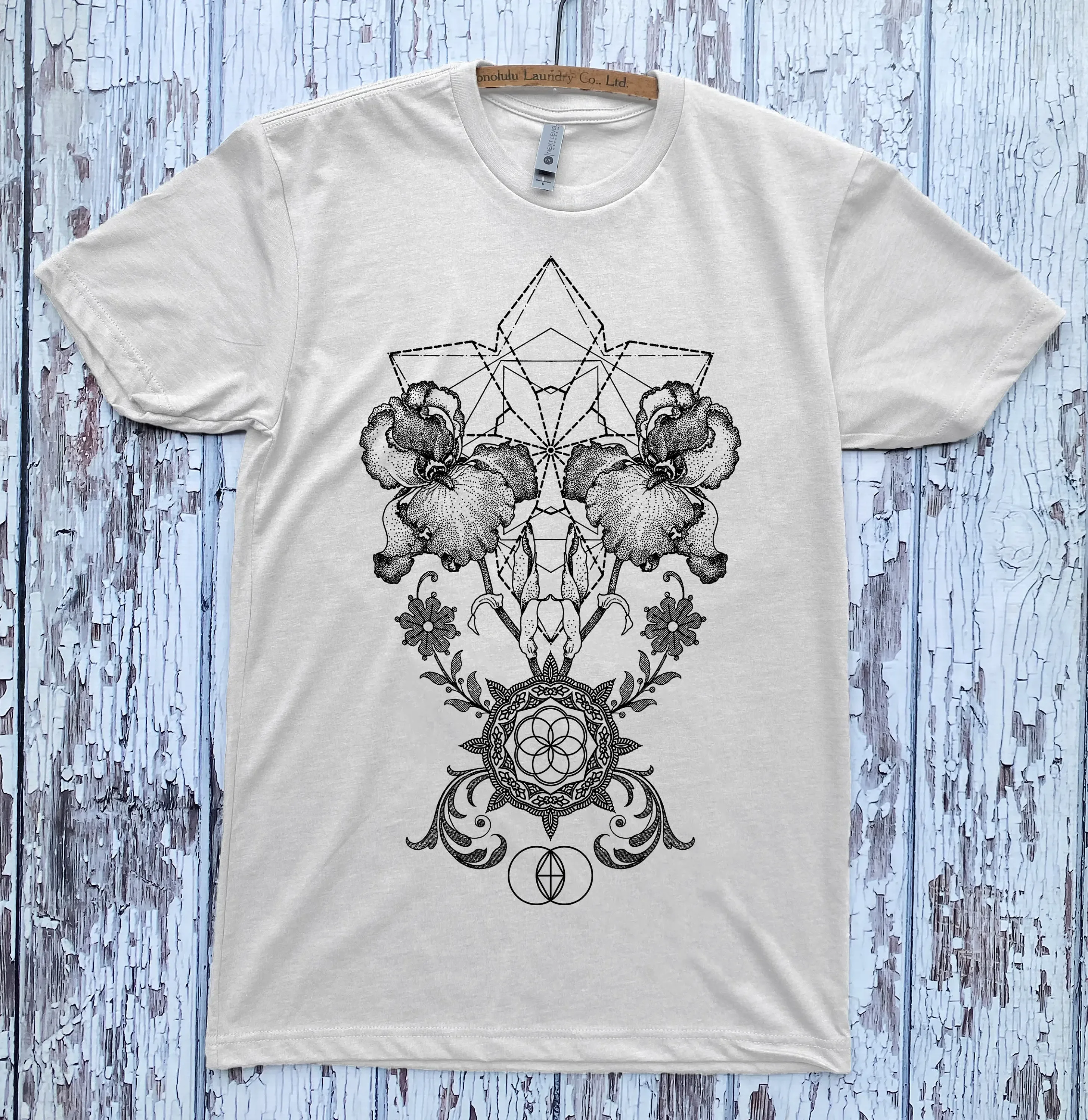 T-shirt THRIVE, vêtements à géométrie sacrée, motif floral, vibration cosmique