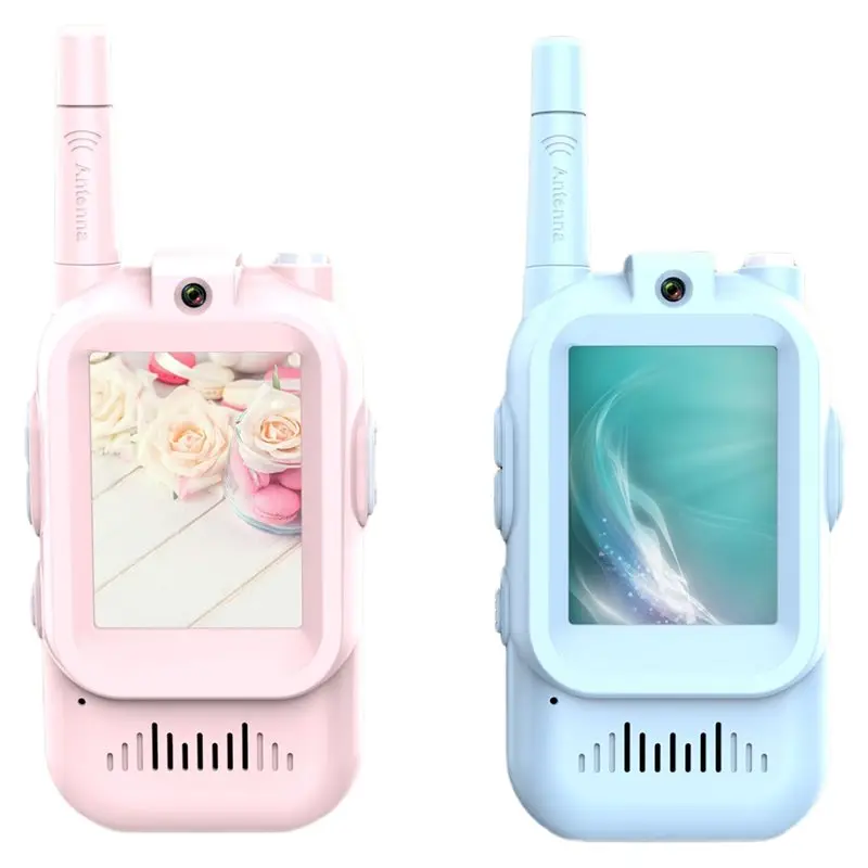 

Best-Children' S Gift For Kids Cartoon Intercom Video Calling Device 2-Inch HD Screen Rechargeable Voice Font One-Click Connecti
