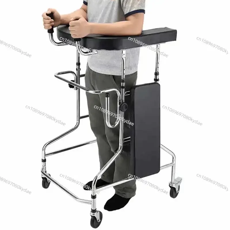 Adult Walker Aid Hemiplegia Walker Standing Frame With Wheels