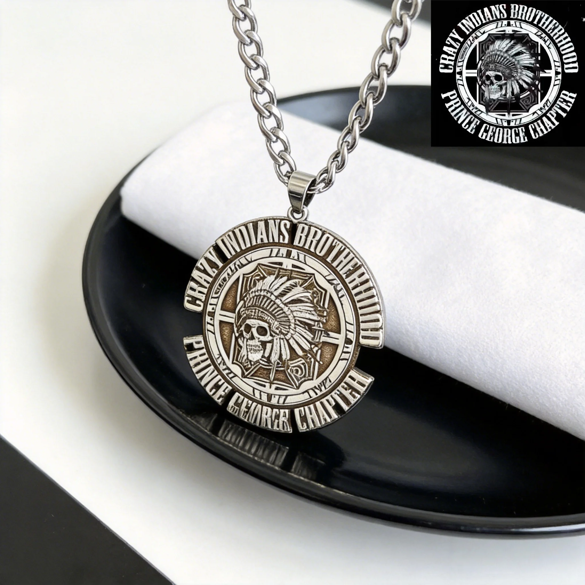 Custom Logo Pendant Neckalce Personalized Picture Nameplate Hip hop Necklace Stainless Steel Design Jewelry Gift