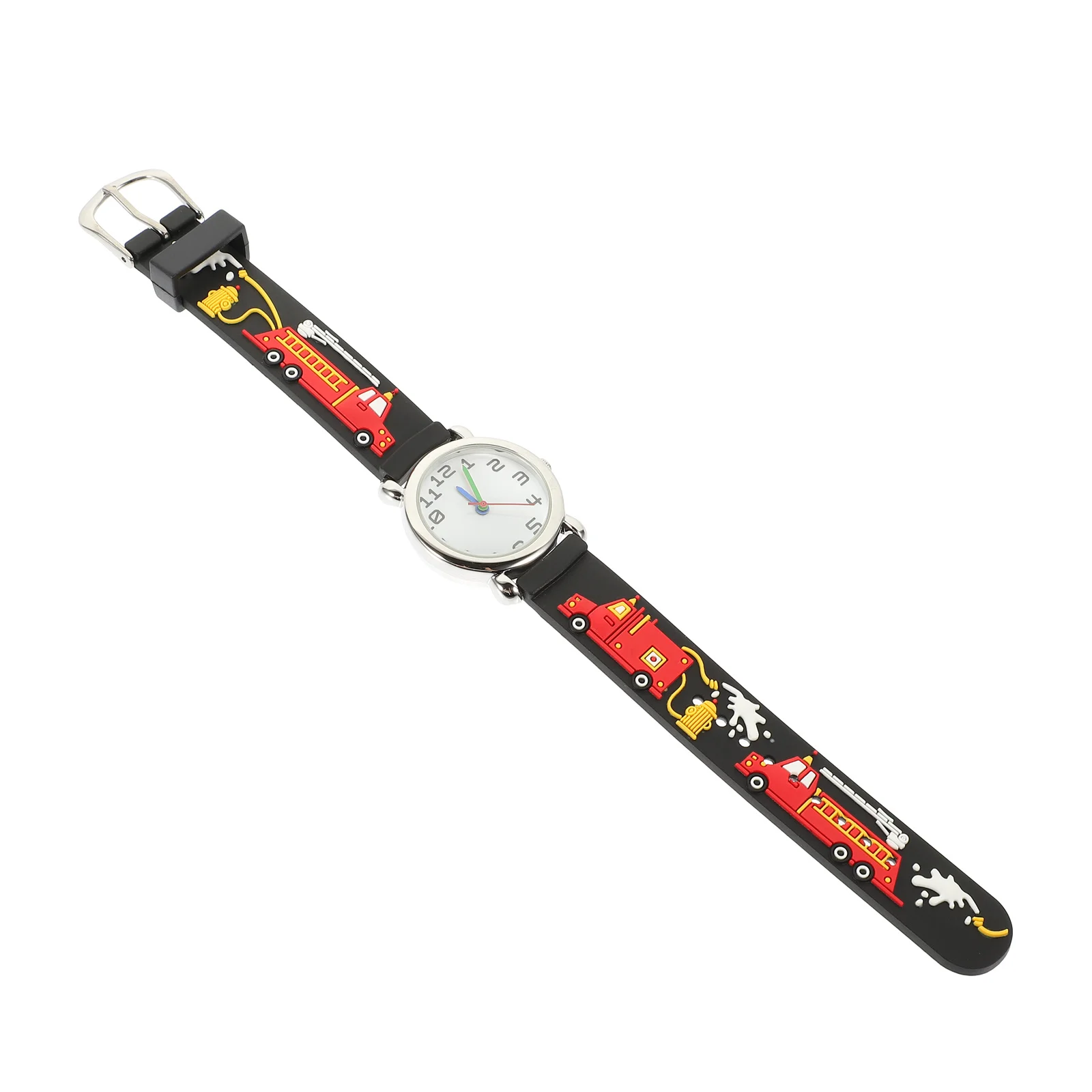 

Children's Round Cartoon Watch Fire Fighting Truck Design Lightweight Waterproof for Boys Teaching