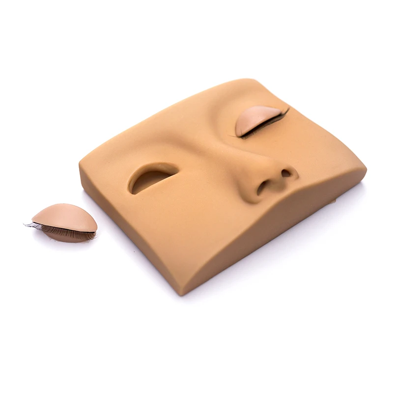まつげエクステンションマネキンヘッド練習用メイクアップアクセサリー、取り外し可能な交換用まぶた付き、移植指導トレーニングツール