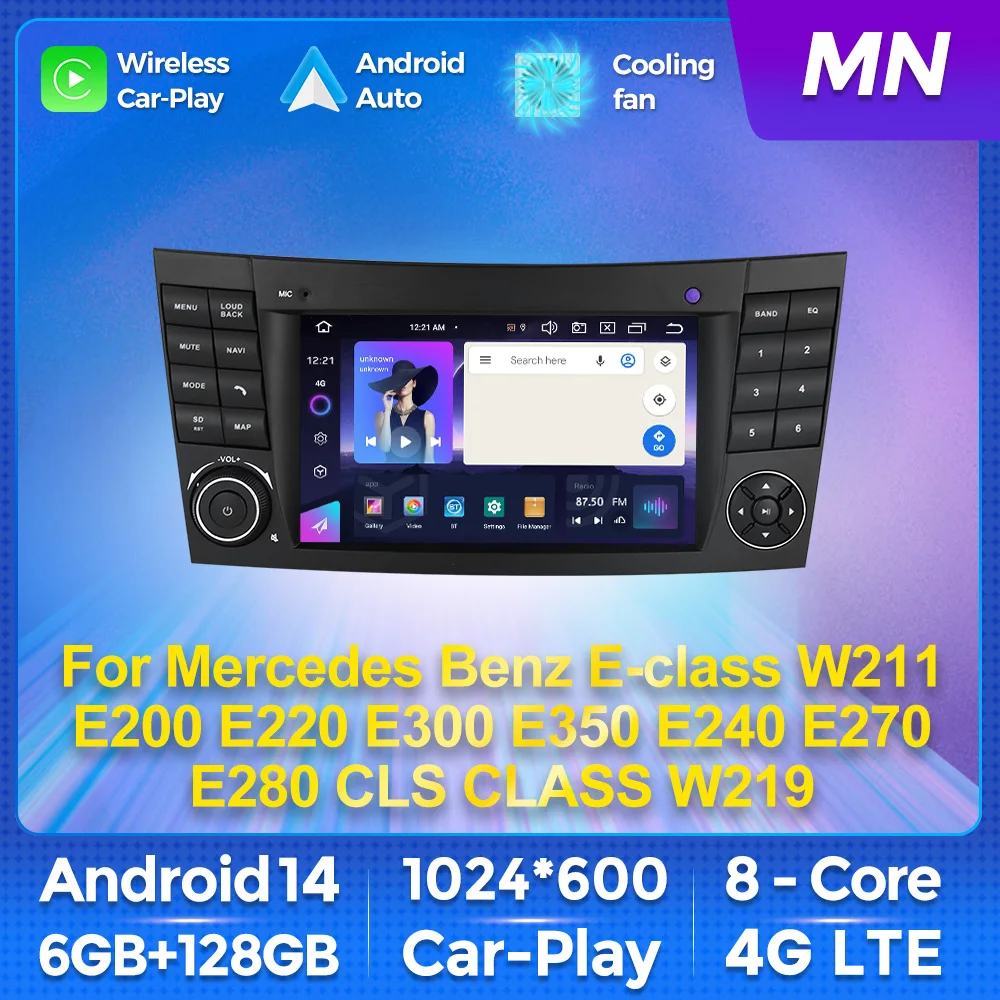 For Mercedes Benz E-class W211 E200 E220 E300 E350 E240 E270 E280 CLS CLASS W219 Car Radio Multimedia Player Carplay Auto BT DSP